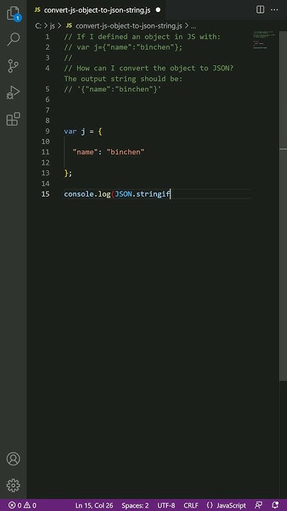 javascript - Convert JS object to JSON string - YouTube