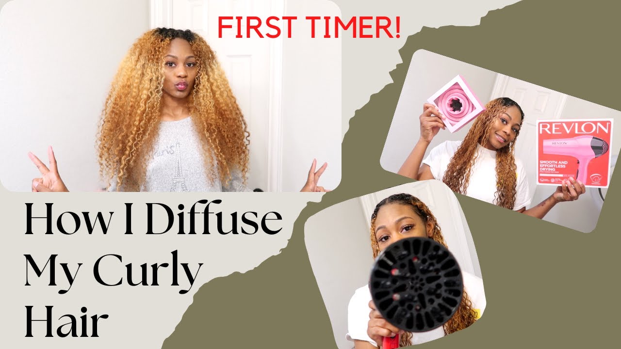 HOW I DIFFUSE MY CURLY HAIR | FIRST TIMER!! - YouTube