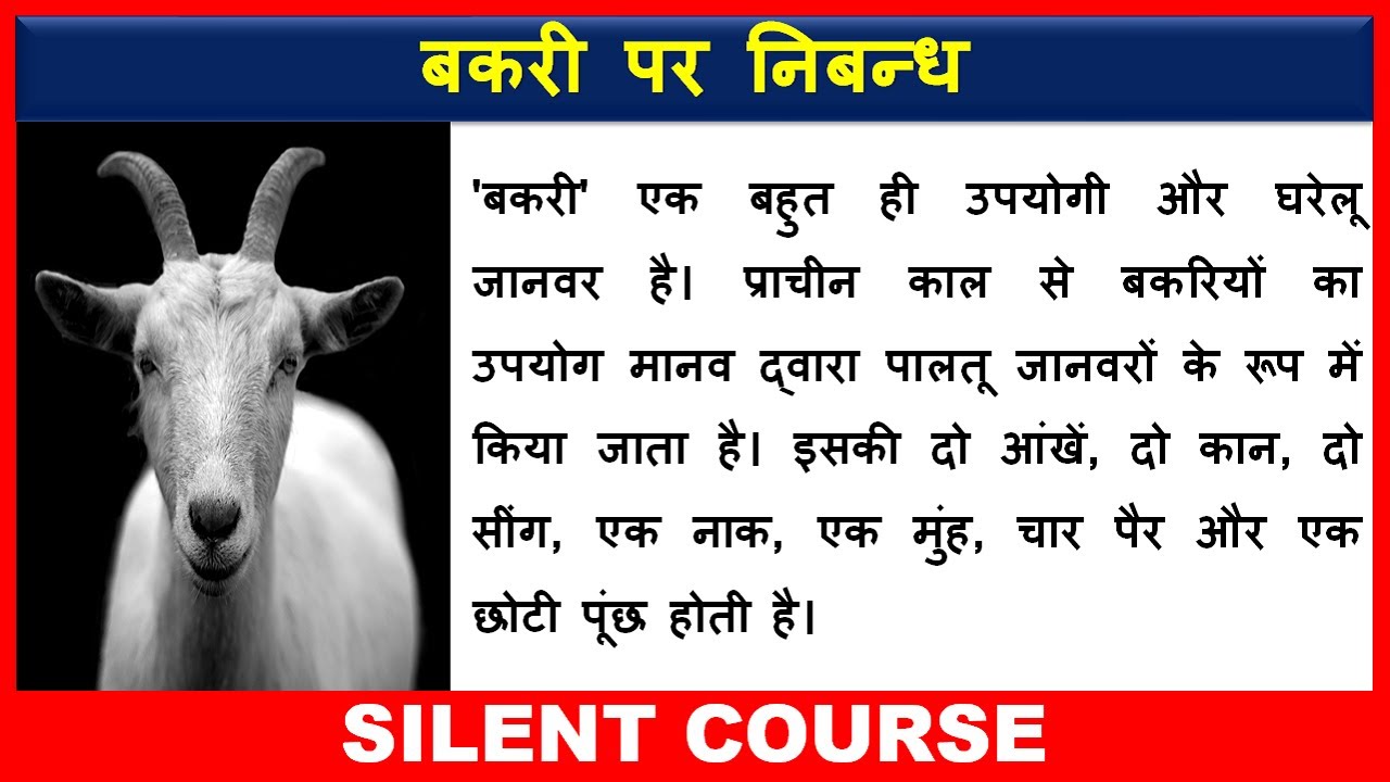 about goat essay writing in hindi