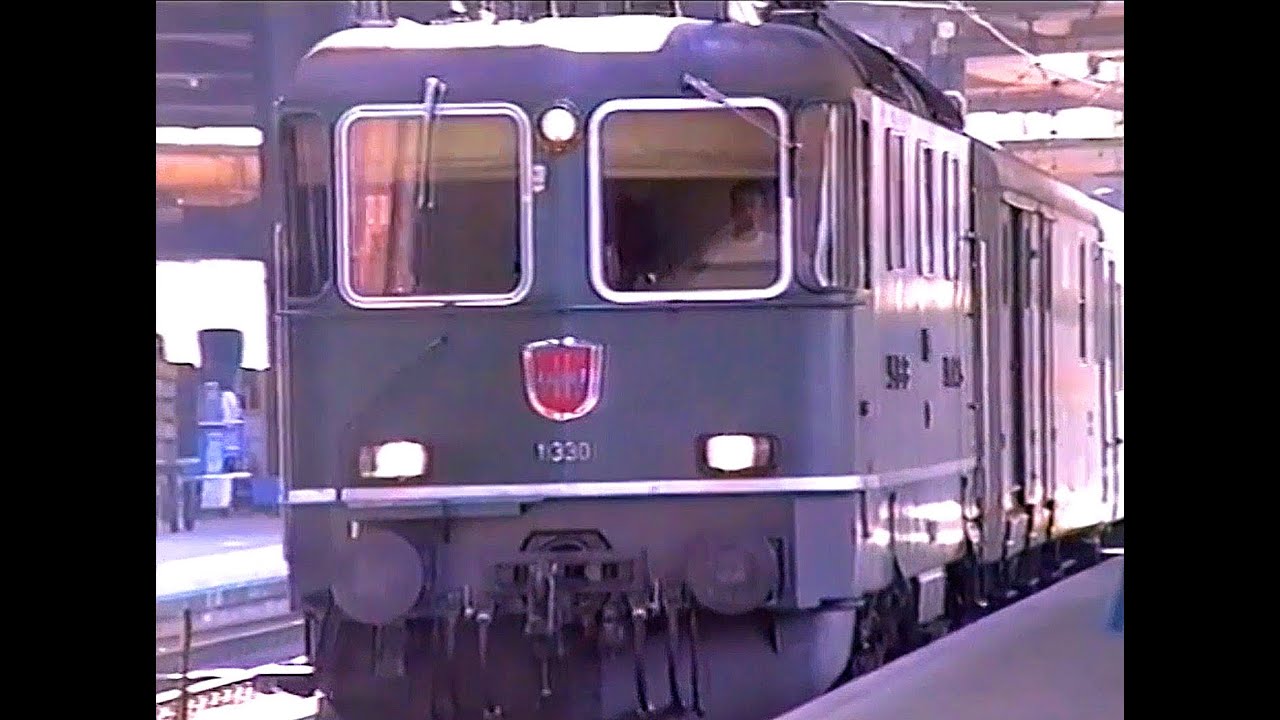 RD21628(vid).  Trains at Basel SBB in 1997.