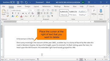 Microsoft Word - How to delete text using Backspace