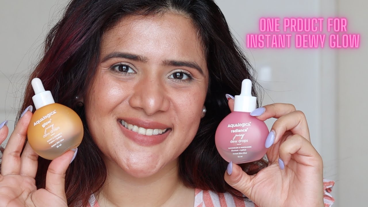 get-luminous-dewy-glass-skin-instantly-with-aqualogica-dew-drops-youtube