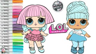 LOL Surprise Dolls Coloring Book Page Winter Disco Miss Snow and On Pointe