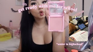 get ready with me for school *senior in hs*