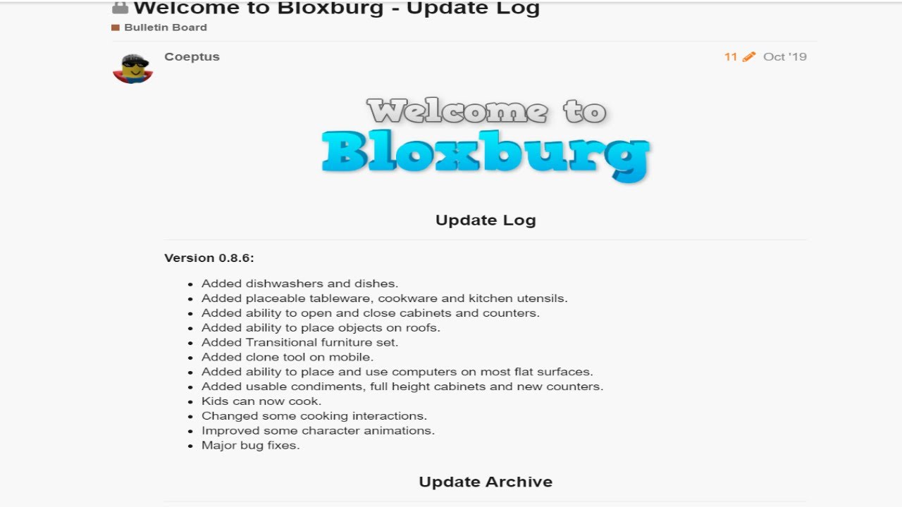 Bloxburg Update 0 6 8 Roblox Youtube - roblox bloxburg update log