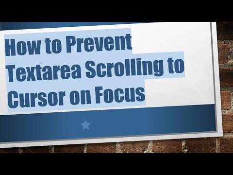 How to Prevent Textarea Scrolling to Cursor on Focus
