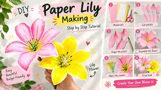 How to Make Beautiful Paper Lilies ๐ธ | Step-by-Step Paper Flower Tutorial | Easy DIY #artisticharms How to Make Beautiful Paper Lilies ๐ธ | Step-by-Step Paper Flower Tutorial | Easy DIY #artisticharms