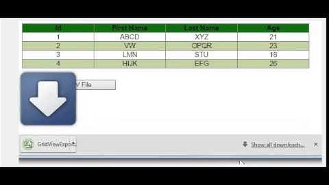 Export gridview to csv file
