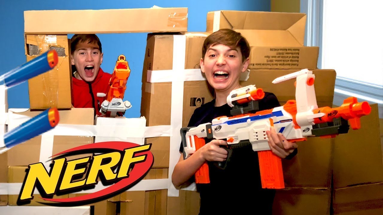 Nerf War Box Fort - Kids Battle Royale Action Movie | Gorgeous Movies ...