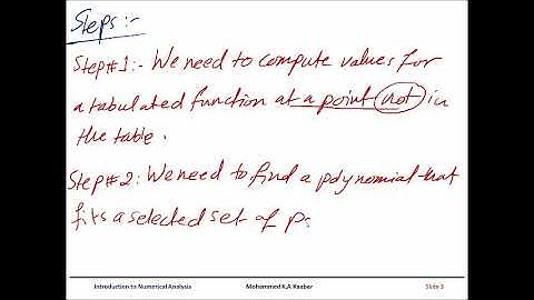 Lecture 3.1: Linear Interpolation