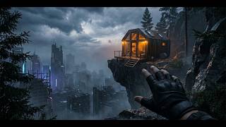 Living Alone Above the Ruined City | Mountain Survival Cabin POV