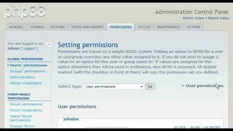 How to manage user permissions in phpBB