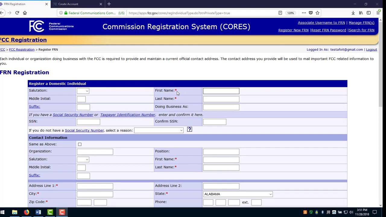 Download FCC User Profile and FRN Registration for New Radio Operators
