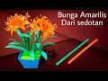 Cara membuat Bunga AMARILIS dari sedotan - Kerajinan dari sedotan - Flower from straw