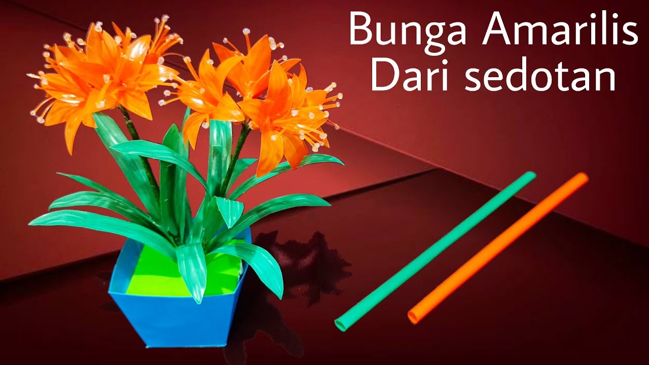  Cara  membuat  Bunga  AMARILIS dari  sedotan  Kerajinan  dari  