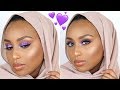 ROYAL PURPLE GLITTER MAKEUP TUTORIAL | EID COLLAB | Aysha Abdul