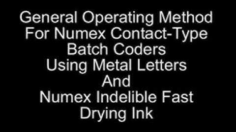Numex Metal Batch coder