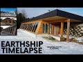 Earthship Build Time-lapse - From Bond Beam To Roof Strapping (music by Masego, FKJ)