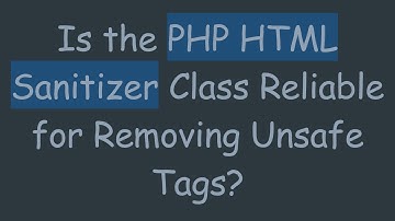 Is the PHP HTML Sanitizer Class Reliable for Removing Unsafe Tags?