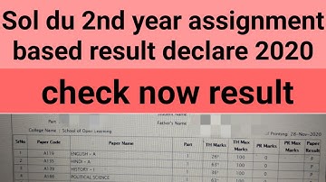 SOL DU 2nd year assignment based results declared 2020 | how to check result