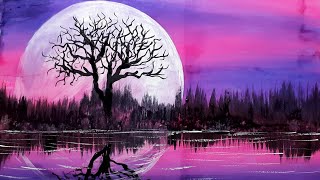 Moonlight Night Senary Painting Pink Sky Painting Step By Step Youtube Moonlight Night Senary Painting Pink Sky Painting Step By Step Youtube