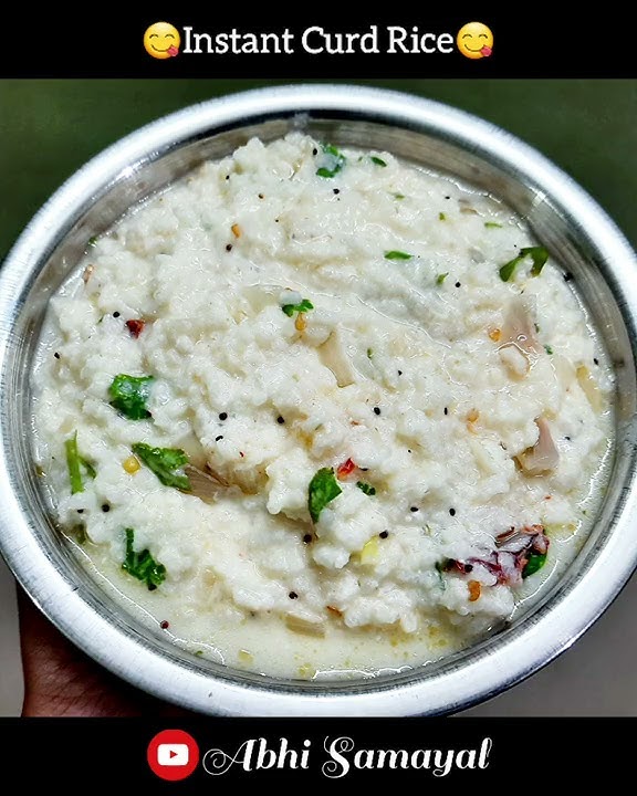 🌜Instant Curd Rice | இரண்டே நிமிடத்தில் தயிர் சாதம் |Instant curd rice in tamil #AbhiSamayal #shorts