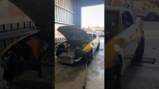 Ford Barra swapped Mustang GT dyno video.