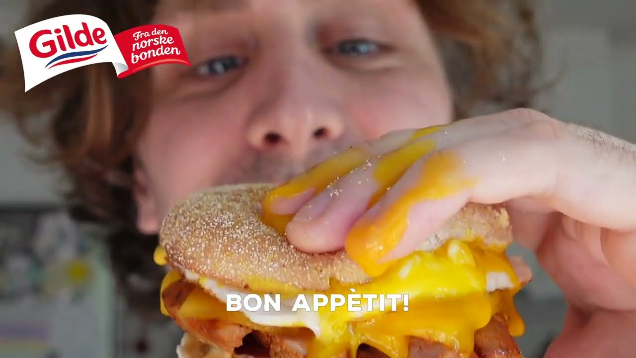 Kaayne lager verdens diggeste frokost sandwich med Gilde Lyst kjøtt