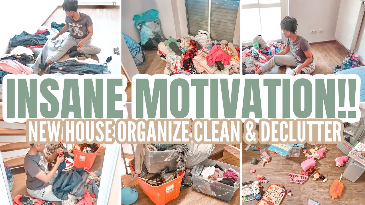 MASSIVE DECLUTTER ORGANIZE + CLEAN WITH ME | NEW HOUSE CLEANING ...
