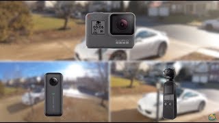 🇬🇧 Comparison DJI Osmo Pocket vs. Insta360 One X vs. Gopro Hero6 in 4k