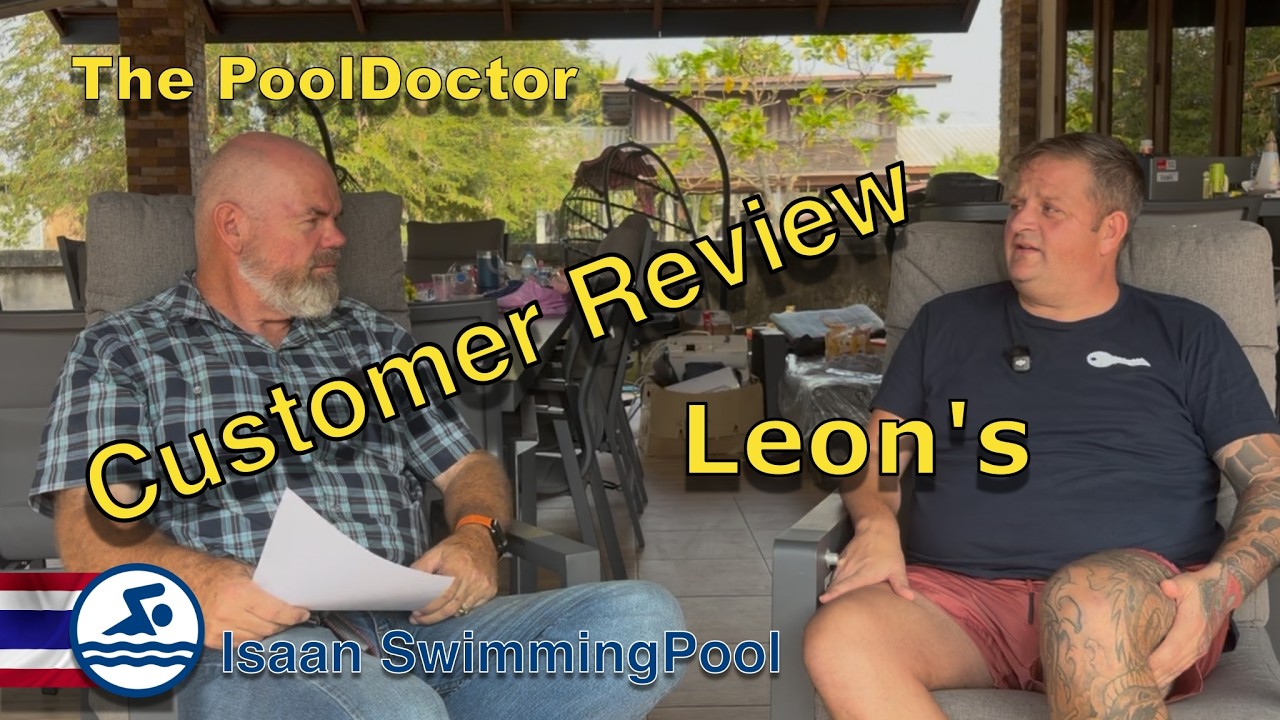 Talking with Leon about the swimming pool