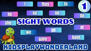 60 Basic Sight Words Part 1 | Phonics English For Kids | Educational Video | Kidsplaywonderland