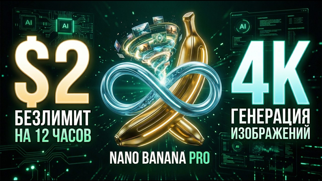 Безлимитный Nano Banana Pro на 12 часов: генерация 4K изображений за 2 ...