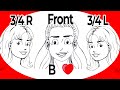 How To Draw Front + 3/4 Faces (Beginner-Friendly 2-Shape Method)