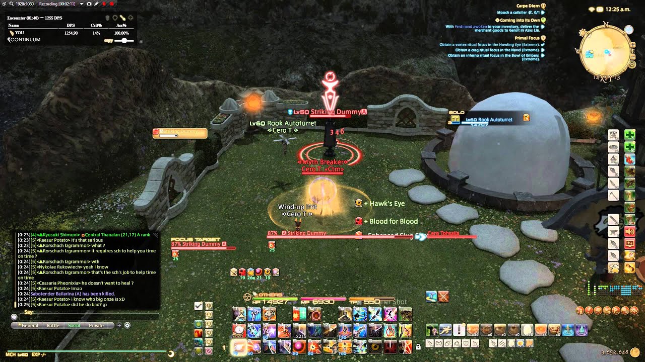 [FFXIV 3.15] Cero Tohsaka MCH rotation - 1240 DPS/3.33m/i204 - YouTube