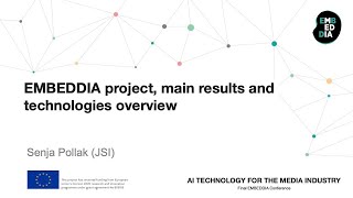 EMBEDDIA project, main results and technologies overview