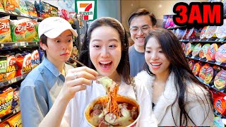 Thumbnail for Eating ONLY Korean Convenience Store Food at 3AM *Losing our minds