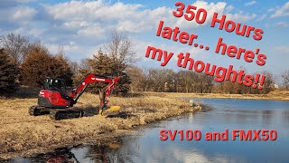 Yanmar SV100 and Fecon FMX50 after 350 hours mulching... my thoughts on Ginger the Excavator!