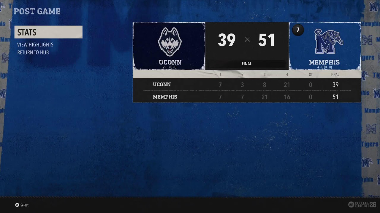 GW26 S2 W3 #7 Memphis vs UConn