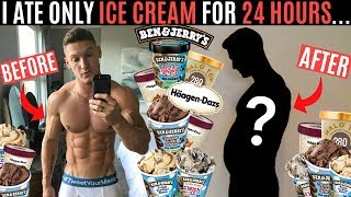 I ate nothing but ICE CREAM for 24 HOURS and this is what happened...