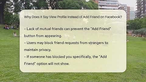 Why Does It Say View Profile Instead of Add Friend on Facebook? - Everyday-Networking