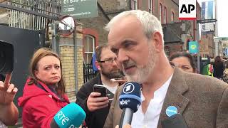 Hundreds march to protest Catholic abuse in Ireland during pope's visit