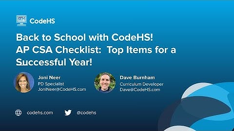CodeHS Webinar: AP CSA Course Checklist