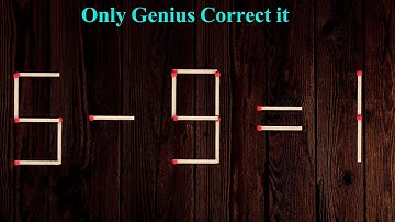 Turn the wrong equation into correct just in 1 move 5+9=1 #matchstick  #puzzle