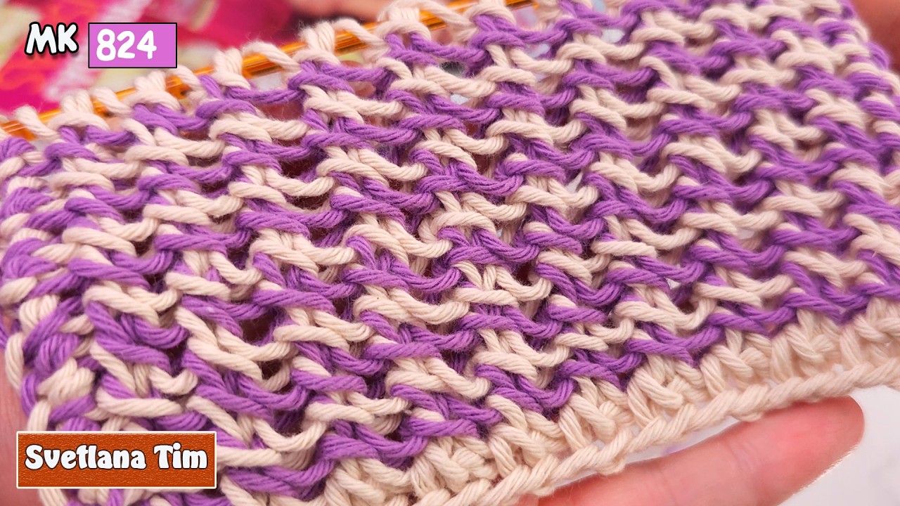 🧶 Самый лёгкий двухсторонний узор спицами! 🌟 Легко запомнить – всего 1 ряд!