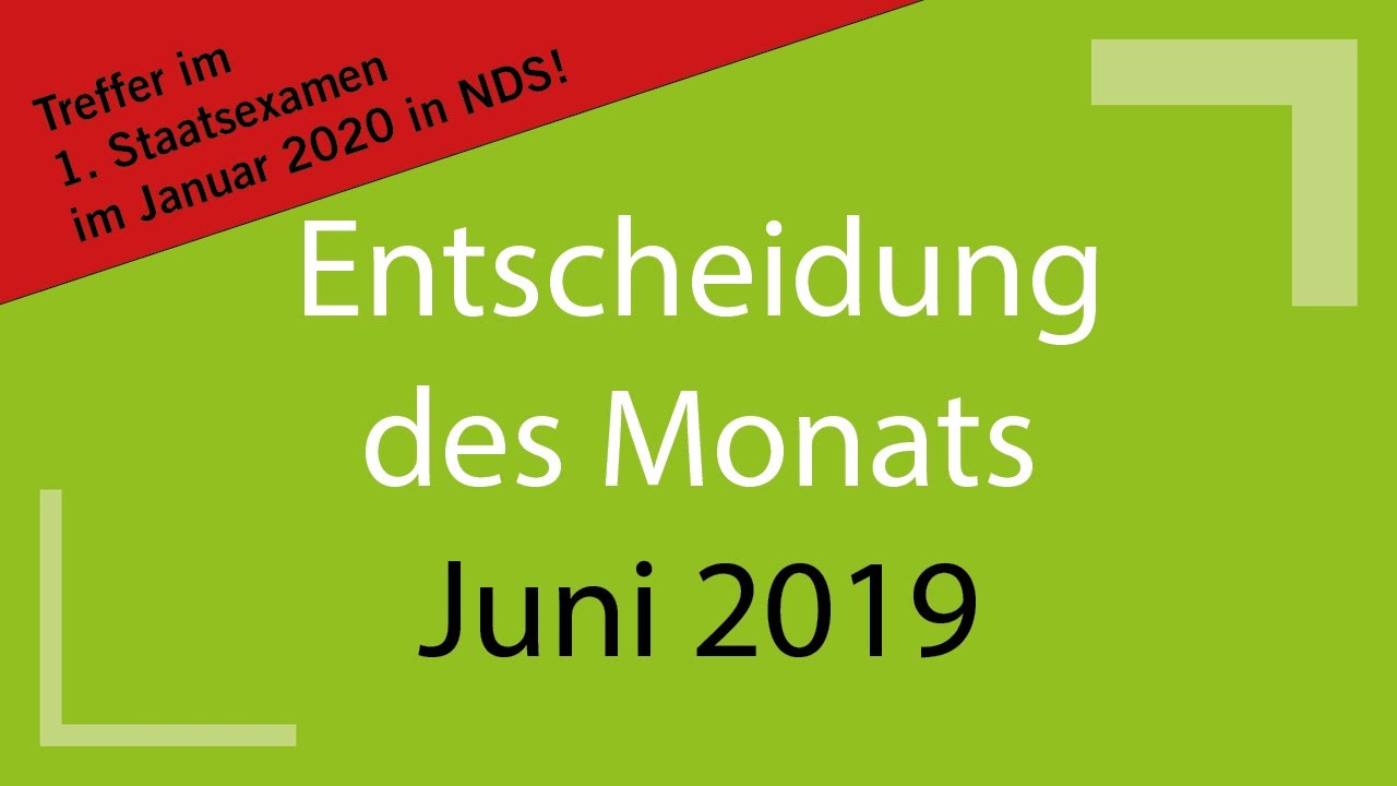 RÜ-Video 06/19 Anforderungen an die nach dem Vertrag vorausgesetzte Verwendung