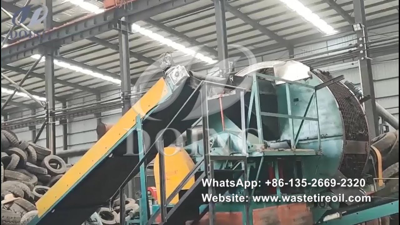 DOING company rubber powder grinder machine crusher rubber tire running video