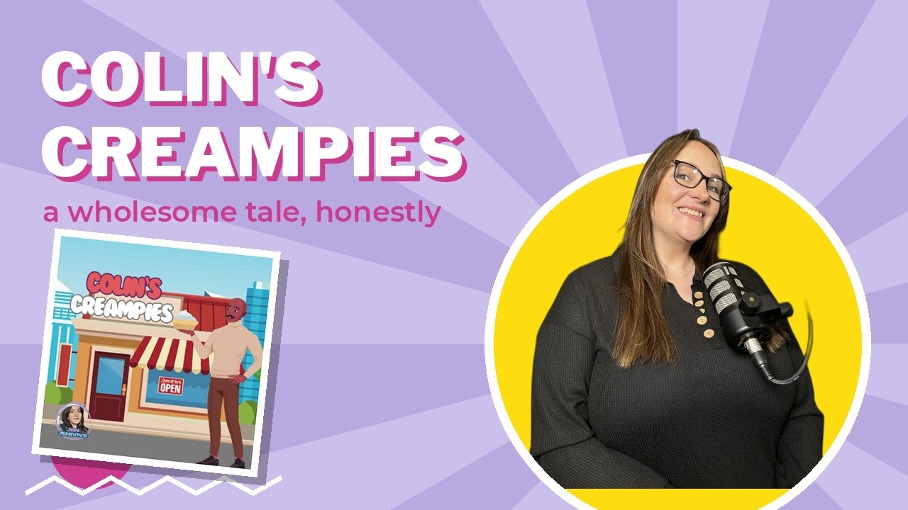 Jen Jenivive reading Colins Creampies