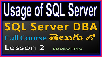 SQL Server Uses - MS SQL Server DBA Complete Course in Telugu - Lesson 2