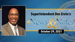 Superintendent Doc Ervin's eNews & Notes - October 29, 2021